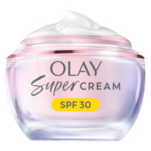 Olay Super Cream Refillable Face Moisturiser With SPF30 UV Protection, Olay Super Serum, 5 Skin Benefits in 1 Moisturiser, Ultra Lightweight Hydration