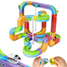 Track Fusion Train Set for Kids, 3D Cube Trackle System, Magic Rail Cube, STEM Trackfusion Train Toy for Boys & Girls Aged 3+ (Ultimate Edition (88 Pi
