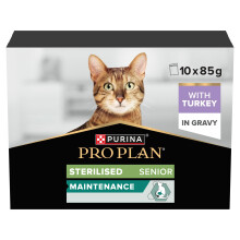 Purina Pro Plan | Senior | Sterilised 7+ | Complete Food with Sauce for Sterilised Senior Cats (> 7 Years) | for a Healthy Longer Life | Turkey | Sach