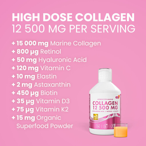Swedish Nutra Liquid Marine Collagen 12500mg Fruit Flavour 500ml 2