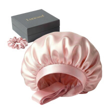 Lunessa 22-Momme Mulberry Silk Hair Bonnet for Sleeping + Scrunchie Included | Real Silk, Frizz-Free, OEKO-TEX Certified Luxury Wrap for any Hair Typ