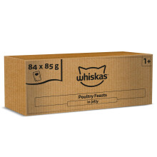WHISKAS Adult Wet Cat Food in Jelly 84x85g Poultry Feasts
