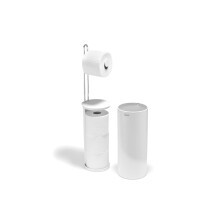 Joseph Joseph EasyStore Toilet Paper Holder Stand, Concealed Storage, Holds 3 Sp