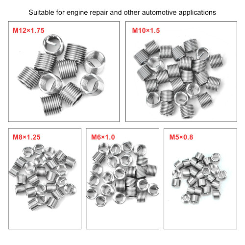 Zoomtools 131pcs Thread Repair Kit HSS Drill Thread Insert Repair Tool Metric M5 M6 M8 M10 M12 2