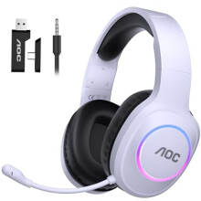 AOC Wireless Gaming Headset for PC, PS5, Bluetooth 5.4 & 2.4GHz Low Latency Gaming Headset with Mic, Noise Canceling, 7.1 Virtual Surround, 45H Long B