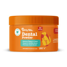 Zesty Paws Dental Powder for Dogs & Cats teeth | Targets Plaque & Tartar, Supports Healthy Gums & Fresh Breath | With Seaweed, Green Tea, Echinacea &