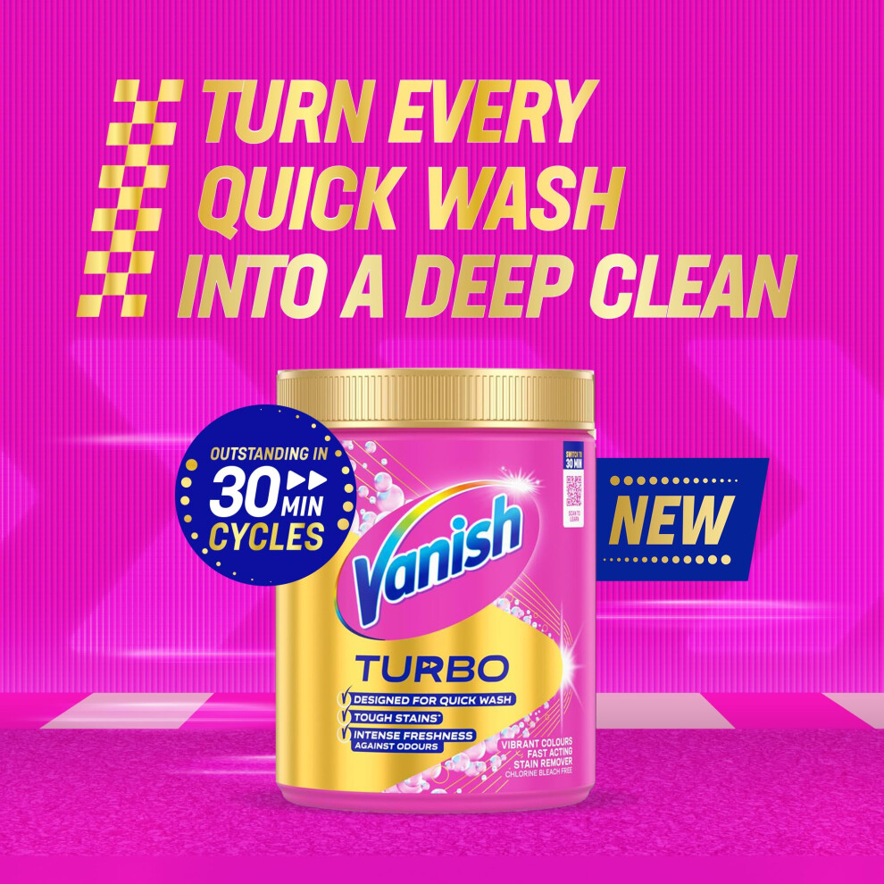 Vanish Turbo Stain Remover Powder 470G Boosted Oxi Action For Quick Wa
