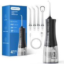 Operan Water Dental Flosser for Teeth Cordless, 300ML Rechargeable Oral Irrigator with 4 Modes, Water Flossers for Adults, IPX7 Waterproof, Use at Ho