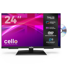Cello C2426TZF 24-inch Tizen OS Smart LED TV/DVD, By Samsung, Gaming Hub, Pitch Perfect Speakers, Netflix, Bluetooth, UK Made, Ideal for Kitchen, Bedr