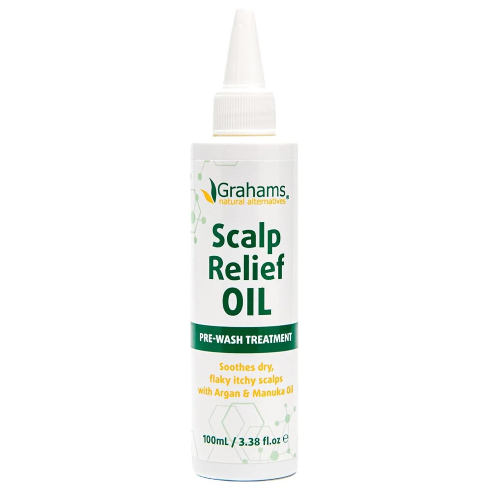 Grahams Natural Scalp Relief Oil - For Dry, Itchy & Flaky Scalp Psoriasis, Seborrheic Dermatitis & Dandruff Treatment - Hydrating, Moisturising, Exfol