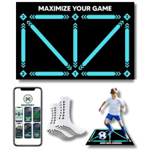 Football Training Mat - Soccer Mastery Skills XL Mat 90x60cm - Develop Confidence, Skills & Discipline + Mastery Mobile APP Football & Birthday, Easte