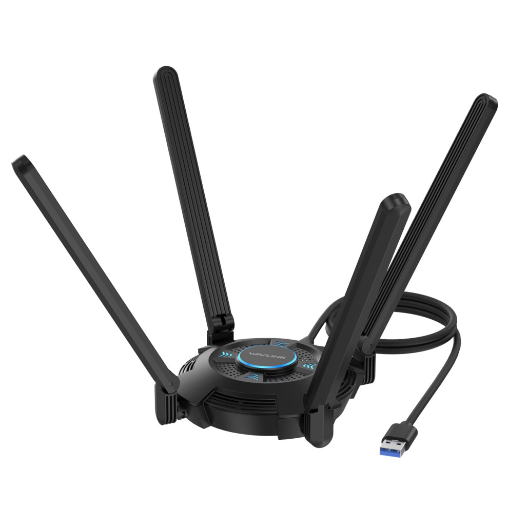 Ax5400 Usb Wifi 6E Adapter For Pc, Wavlink Wifi Dongle For Desktop Pc, Tri Band 6Ghz(2402Mbps) + 5Ghz(2402Mbps) + 2.4Ghz(573Mbps), Mu-Mimo, Wpa3 Encr 5009215709642
