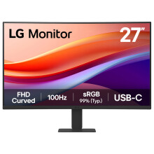 LG Monitor 27U421A – Curved FHD 1080p VA 27 inch, 100Hz, 5ms, Computer desktop display Flicker safe & Reader Mode, USB-C, HDMI, Matte Black