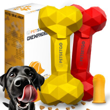 PetSetGo 2 PACK Indestructible Dog Chew Toy for Aggressive Chewers, Long Lasting Natural Tough Toy for Boredom, Dog Teething relief