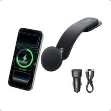 Anker Nano Wireless Car Charger (Pad), 15W Qi2-Certified Fast Charging Car Charger with Adjustable Mounting Arm, Ultra-strong Magnetic Hold, 360 Adju