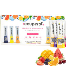 Recuperol Electrolytes Sachets - Rehydration Electrolytes Powder with Zinc, Vitamin C, B12, D3 & Potassium for Hydration - Sugar Free, Vegan & Low Cal