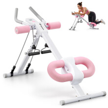 MERACH Ab Machine, Abs Workout Equipment, Adjustable Ab Trainer Machine for Abs Workout at Home Gym, Foldable, Knee Protection(Pink)