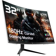 KTC 32 Inch Curved Monitor VA 1500R, 2K QHD 1440P@180Hz Gaming Monitor, 1ms MPRT, Adaptive Sync, HDR10, 122% sRGB, VESA, HMDI 2.0 / DP 1.4 Compatible