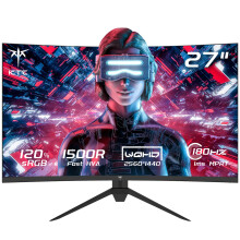 KTC 27 Inch QHD Curved Gaming Monitor, 2K@180Hz 1440P Monitor with 1500R VA Panel, 1ms MPRT, Adaptive Sync, HDR10, 132% sRGB, VESA, HMDI 2.0 / DP 1.4