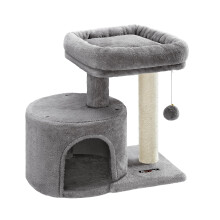 Feandrea Cat Tree, Cat Tower with Sisal Post, Cat Condo, Light Grey PCT50WV1