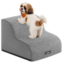 Feandrea 2-Step Dog Stairs, Dog Steps for Bed, Sofa, Waterproof Pet Stairs with