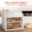 G.a HOMEFAVOR Bamboo Bread Bin 2-Layer Bread Box, Roll-Top Bread Storage for Kitchen with Removable Layer, Self Assembly, White 3