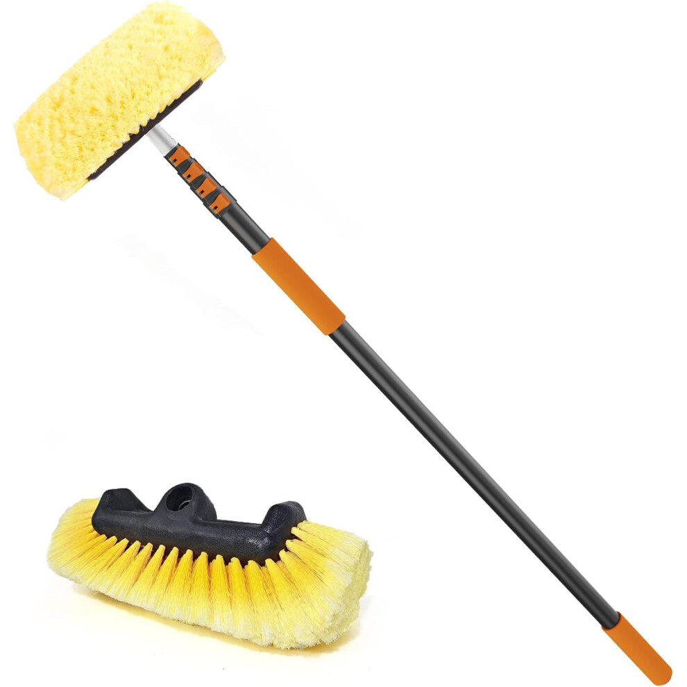 Sisupassie 3.6M Telescopic Car Wash Brush, Car Cleaning Brush With Long Handle And 30Cm Soft Bristle Brush Head, Extendable Cleaning Brush For Car 5051226519574