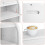G.a HOMEFAVOR Bamboo Bread Bin 2-Layer Bread Box, Roll-Top Bread Storage for Kitchen with Removable Layer, Self Assembly, White 5