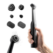 HOTO Wand Electric Spin Scrubber, Rechargeable Grout Cleaning Brush, IPX 7 Full Body Waterproof Bathroom Scrubber, Power Scrubber with 12 Replaceable