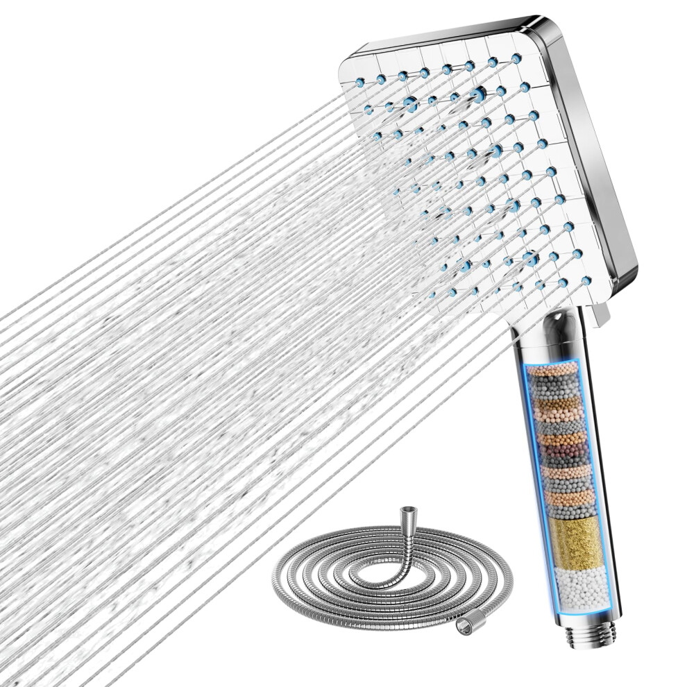 Cobbe Hard Water Filter Shower Head, High Pressure Shower Head And Hose With 20 Stage Filter 5051226641879