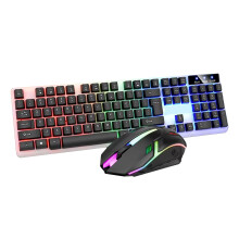 IndoTeam Gaming Keyboard and Mouse Set - LED Light Up USB Wired Keyboard Mouse Mechanical Feeling - Compatible with PC Laptop Windows Gamer Xbox one P