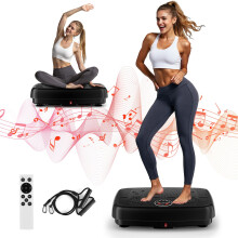 MOSUNY Vibration Plate, Vibration Plate Exercise Machine For Lymphatic Drainage, 2025 Upgraded Double Motors Vibrating Plate for Weight Loss, 450 LBS