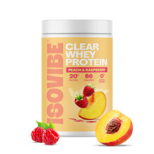 Isovibe Clear Whey Protein Powder Peach & Raspberry (20 Servings) Refreshing Protein Water | Zero Added Sugar | High Protein 20g Per Serving