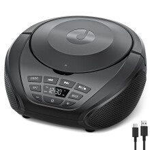 Gueray Portable CD Player Boombox Home Audio CD Players with Speakers FM Radio AUX Input Support Headphones Playlist Mode PROG Playback for Outdoor In