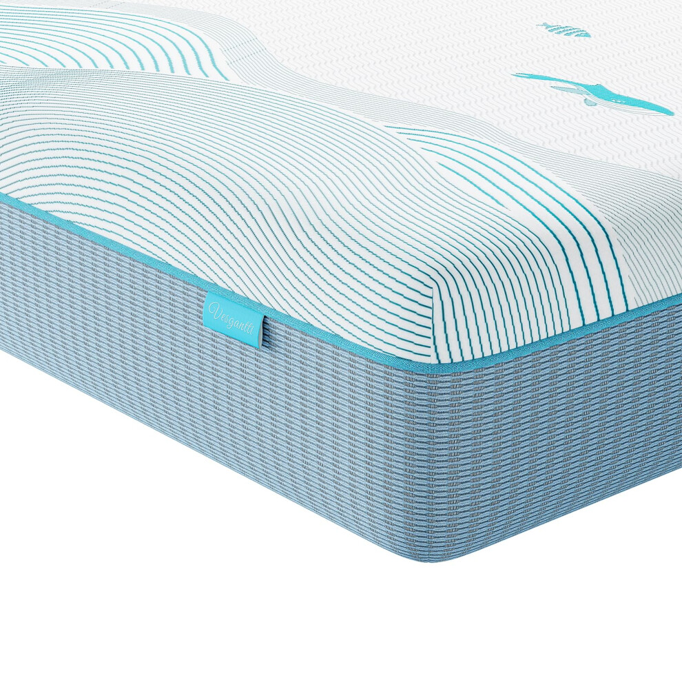 Vesgantti Double Mattress, 20Cm Ocean-Inspired Double Memory Foam Mattress With Cooling Gel Foam And Breathable Mesh - Medium Firm, 135X190x20cm