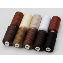 (400*10 Brown) 10 Rolls Mixed Color Sewing Thread For Diy Sewing Clothes Embroidery Handicrafts