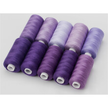 (400*10 Purple) 10 Rolls Mixed Color Sewing Thread For Diy Sewing Clothes Embroidery Handicrafts