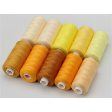 (400*10 Yellow) 10 Rolls Assorted Colors Sewing Thread for DIY, Clothing, Embroidery & Handicrafts