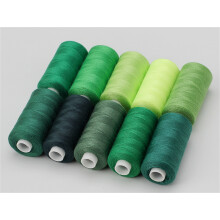 (400*10 Green) 10 Rolls Assorted Colors Sewing Thread for DIY, Clothing, Embroidery & Handicrafts