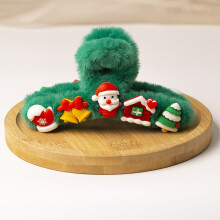 (Green) Christmas plush scrunchie moose Christmas hair ornament holiday party gift Christmas headdress cute decoration
