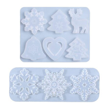 (A+B) Christmas silicone molds DIY crystal charm handmade silicone cake candy molds transparent charm silicone molds