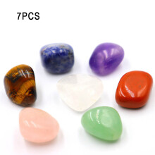 (Tiger eye bagged) Natural Stone Set 7 Chakra Reiki Healing Stone Quartz Mineral Jewelry Gemstone