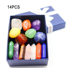 (Topaz Boxed) Natural Stone Set 7 Chakra Reiki Healing Stone Quartz Mineral Jewelry Gemstone