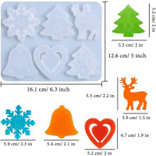 (A) Christmas silicone molds DIY crystal charm handmade silicone cake candy molds transparent charm silicone molds