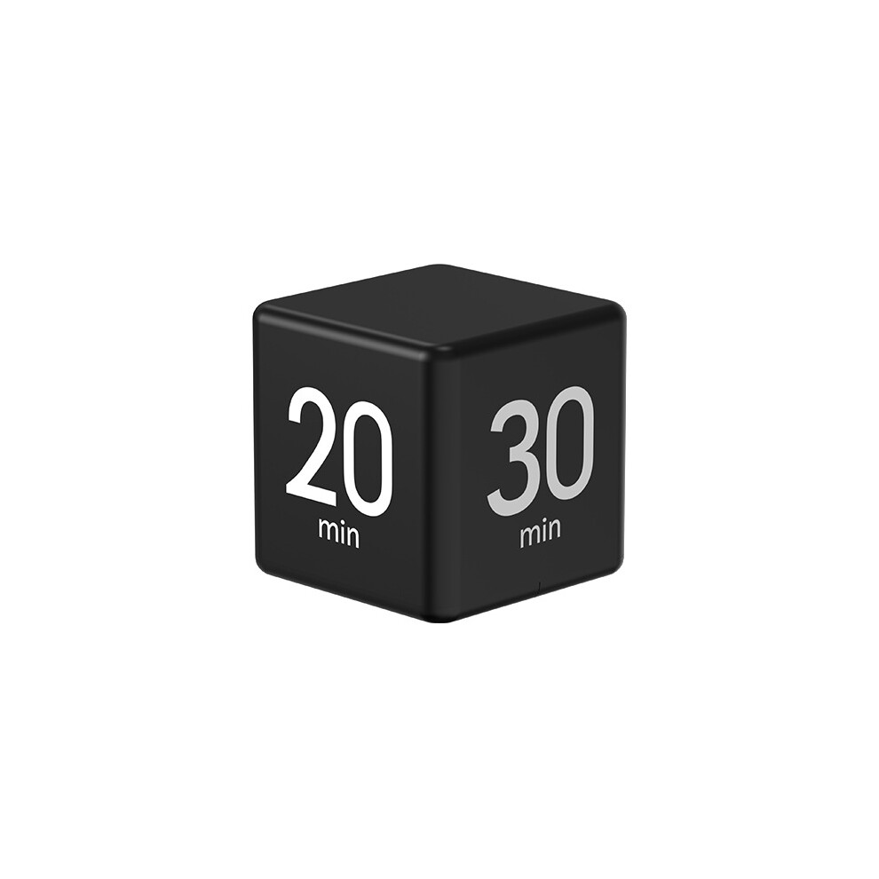 (Black) Digital Kitchen Timer Gravity Sensor Overturn Preset Alarm Countdown Timer Cube 320997587606