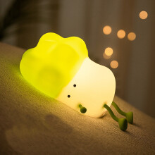 (Green) Small Night Light For Children's Bedroom Rechargeable Bedside Lamp Induction