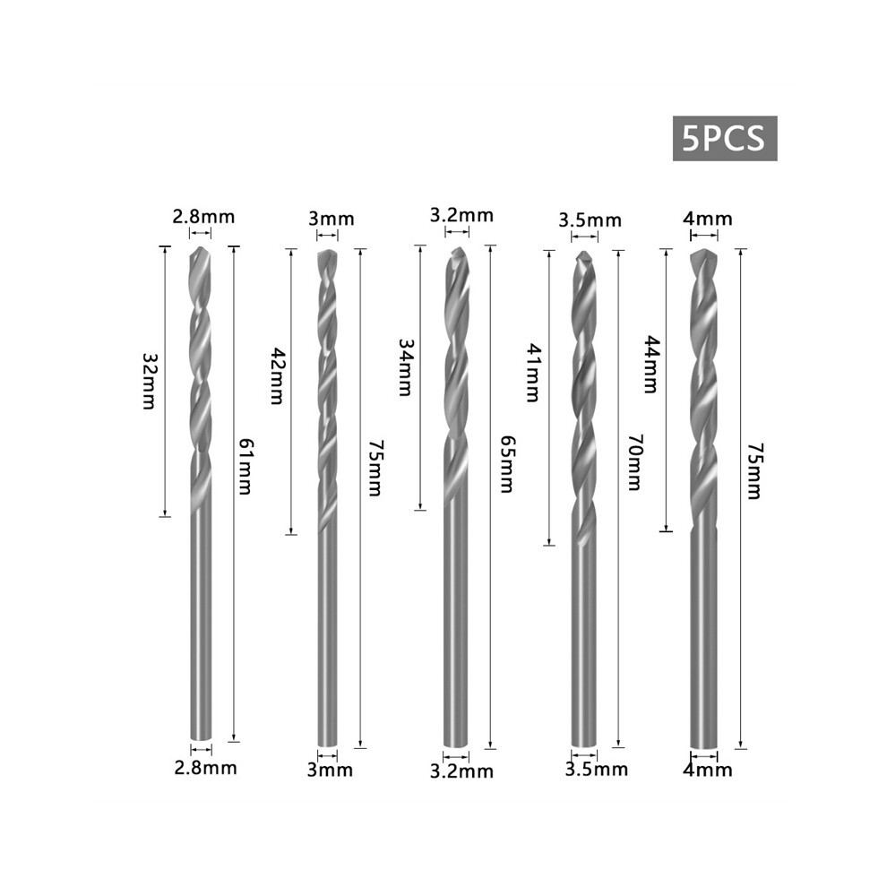 (Drill Center) 5Pcs Woodworking Countersink Drill 8Mm Shank Set Screw Extractor Bit Carpentry 320997587729