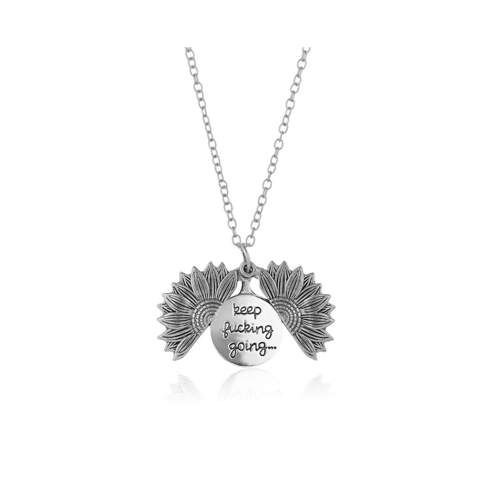 (D) Vintage Sunflower Keychain Pendant - Double-Sided, Openable, Layered & Engraved