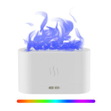 (White seven colors) Flame Humidifier Aromatherapy Atomizer Air Ultrasonic Ambient Humidifier Light
