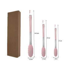 (A) 3PCS Silicone Food Clip Non-Slip Barbecue Bread Kitchen Stainless Steel Tools